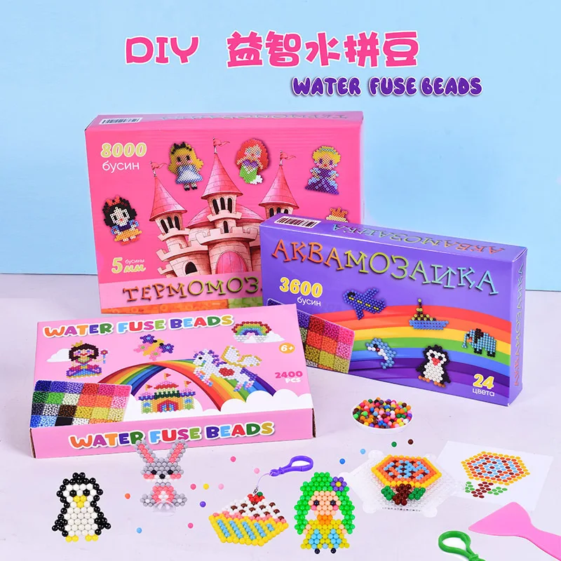 

DIY Water Fuse Beads Kit, Magic Spray Beads Set for Kids, Educational Craft Toy with Accessories