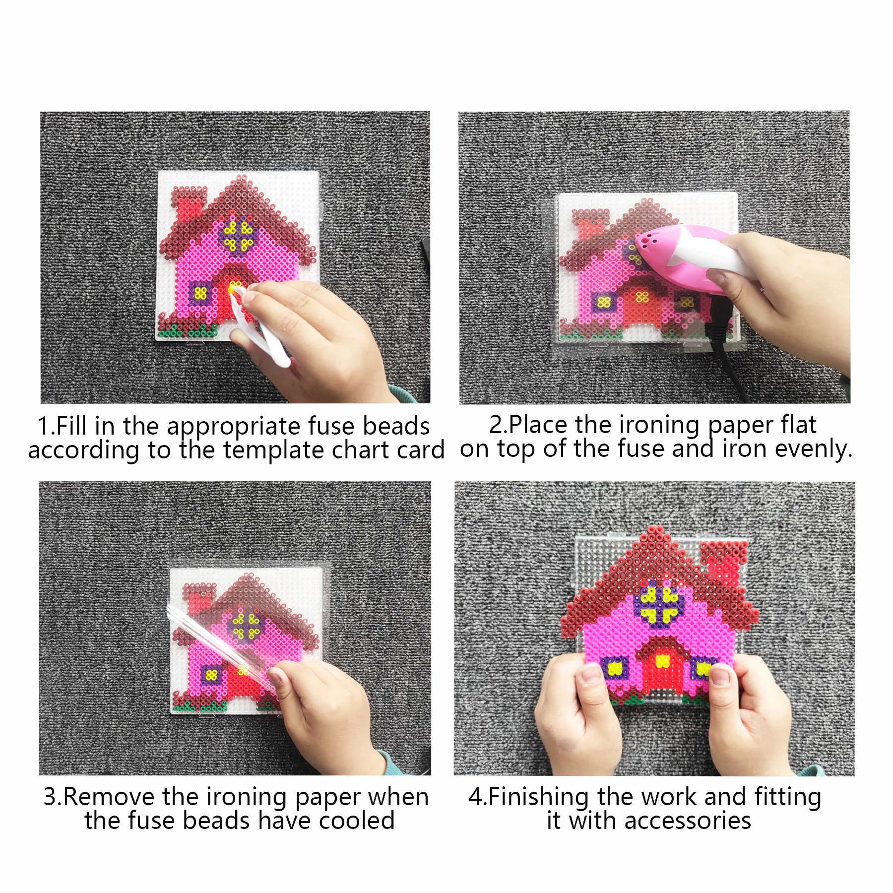 Pixel puzzle 14000 pçs caixa de contas de fusível contas de ferro para crianças contas de engomar diy educação precoce artesanato brinquedo acessório contas pacote de recarga