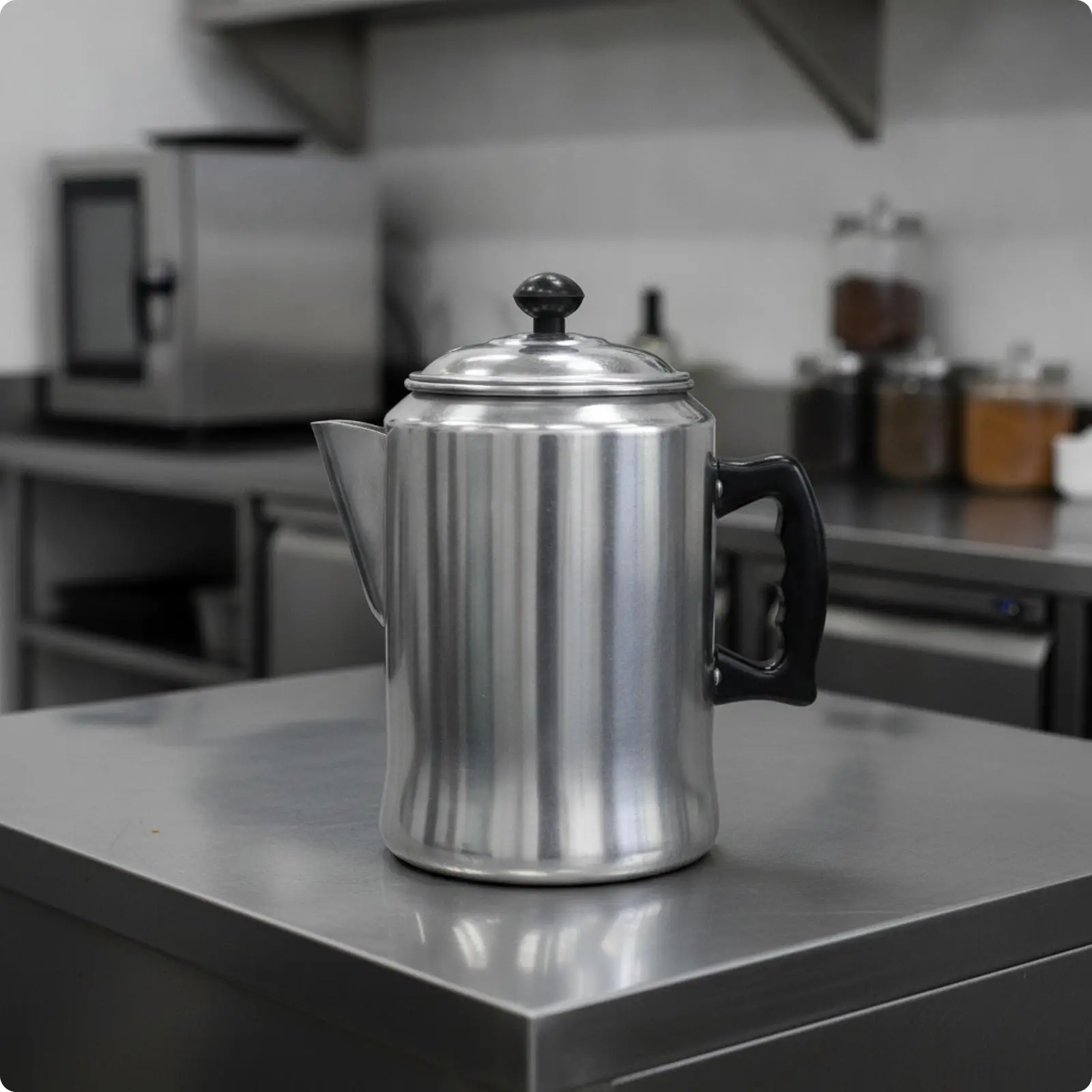 Traditional Hong Kong Style Milk Tea Kettle Stovetop Safe with Black Knob Lid and Spout