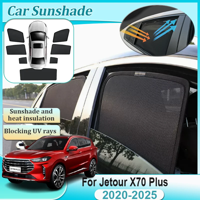 

For Jetour X70 Plus Accesories L7 Bahman Fidelity Prestige Soueast DX8 Wallys Wolf 2020-2025 Sunshades Visors Window Accessories