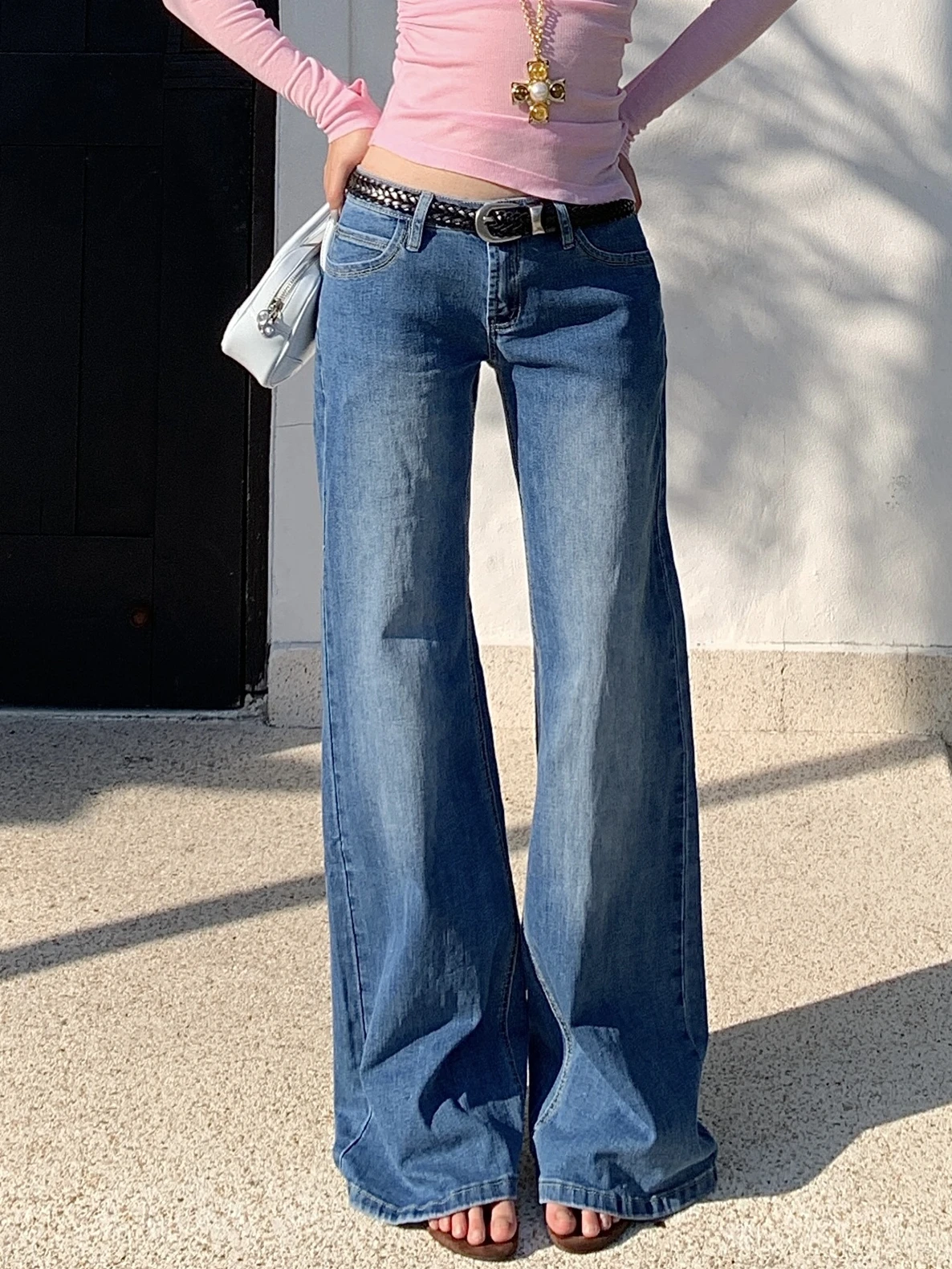 

ZHISILAO New Low Waist Straight Jeans Women Vintage Y2K Baggy Full Length Denim Pants Streetwear Spring 2026