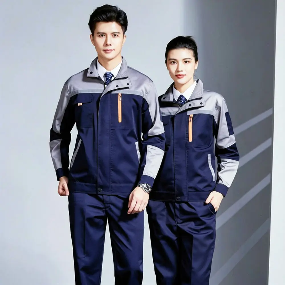 Mens Durable Long Sleeve Work Uniforms Spring Autumn Safety Protective Clothing For Auto Repair Workshop Construction Staff