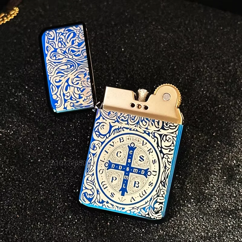 

2025 NEW Chief Metal Thin Lighter Classic Grinding Wheel Ignition Windproof Portable Lighter Smoking Tool Men's Gift
