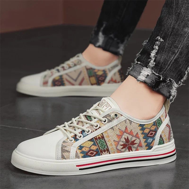 

Fashion Men Casual Shoes Breathable Canvas Shoes Comfortable Anti Slip Sport Shoes Platform Walking Sneakers Vulcanized Shoes