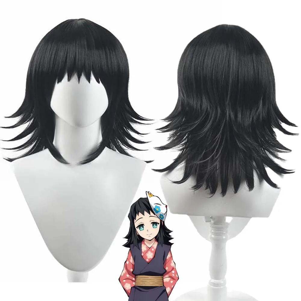 Adulto Cos Party Anime Hombres Kibutsuji Muzan Cosplay Peluca corta negra