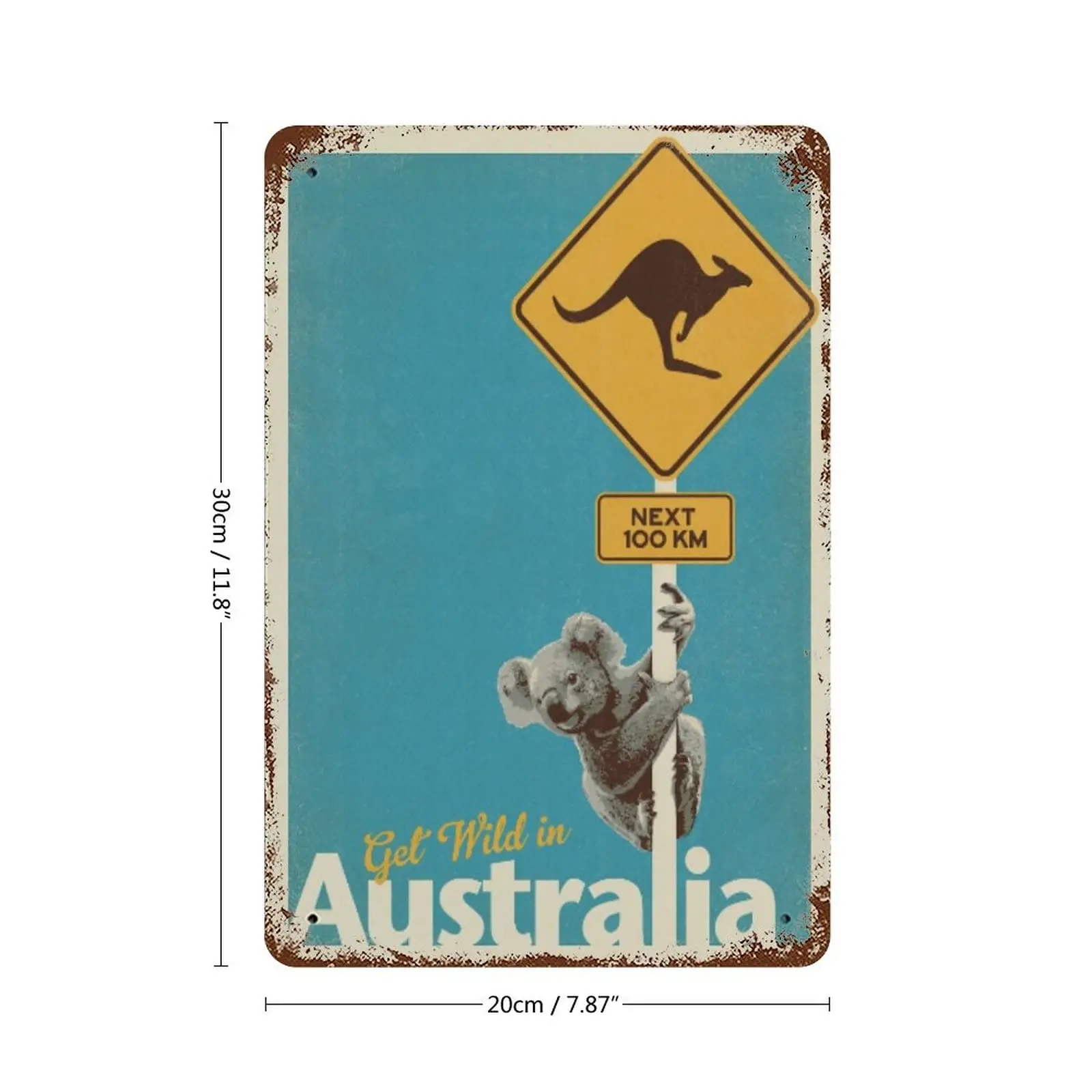 Retro Vintage World Travel Australia, Oceania Geographical Indication Tin Sign Vintage Metal Bar Club Cafe Home Wall Art Decor V