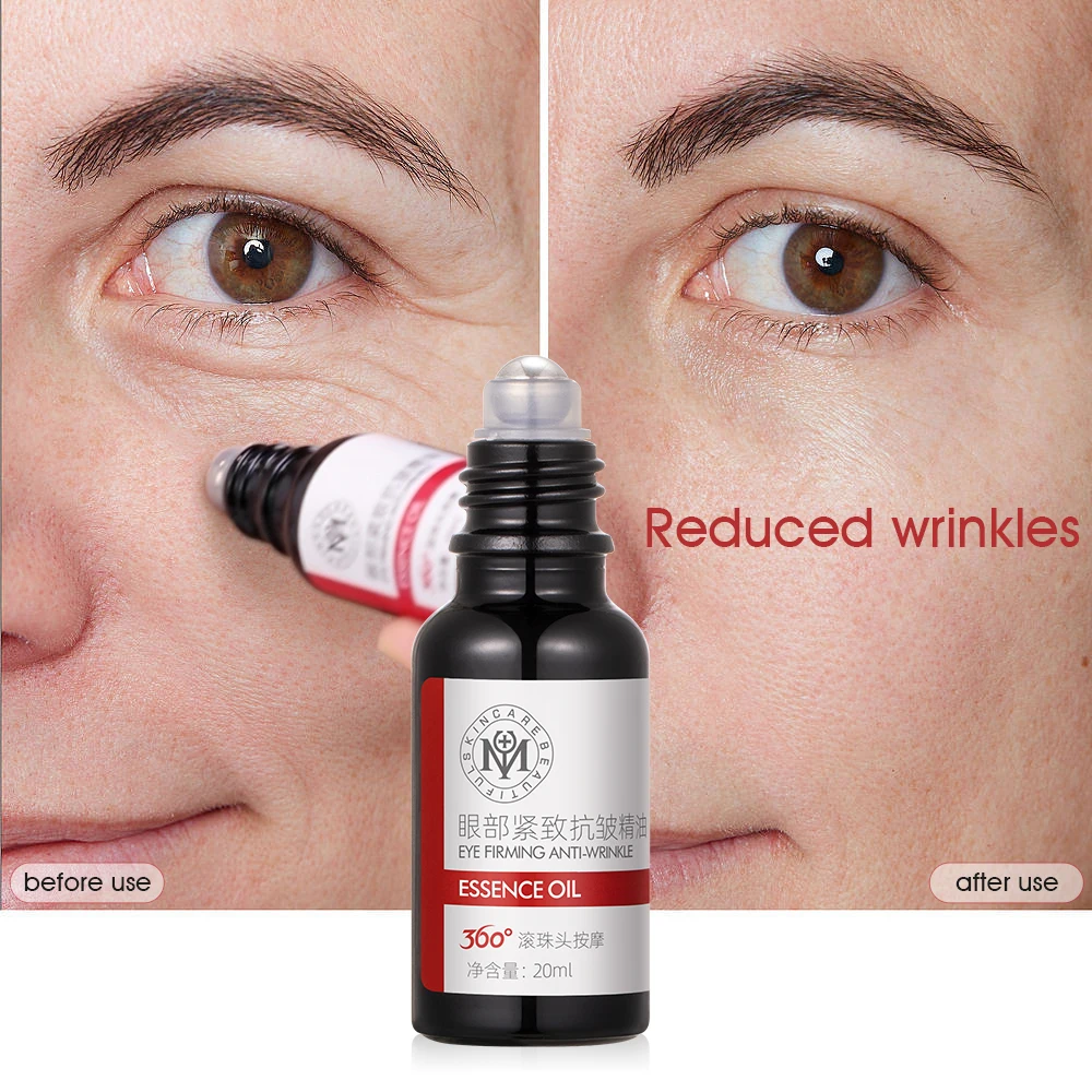 Yuranm Anti-Wrinkle Eye Serum Oil Fade Crow's Feet Fine Lines Dark Circles Get Rid of Eye Bags Anti-Aging Firming Eye Care