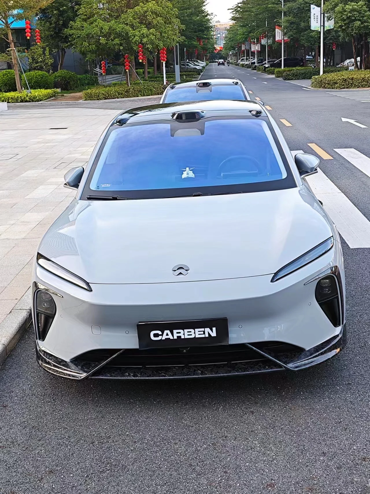 Carbon Fiber Front Lip Sider Skirts Rear Diffuser Cnard Eyebrow Roof Spoiler Wing Mirror Case Body Kit For NIO ET5 Body Kit