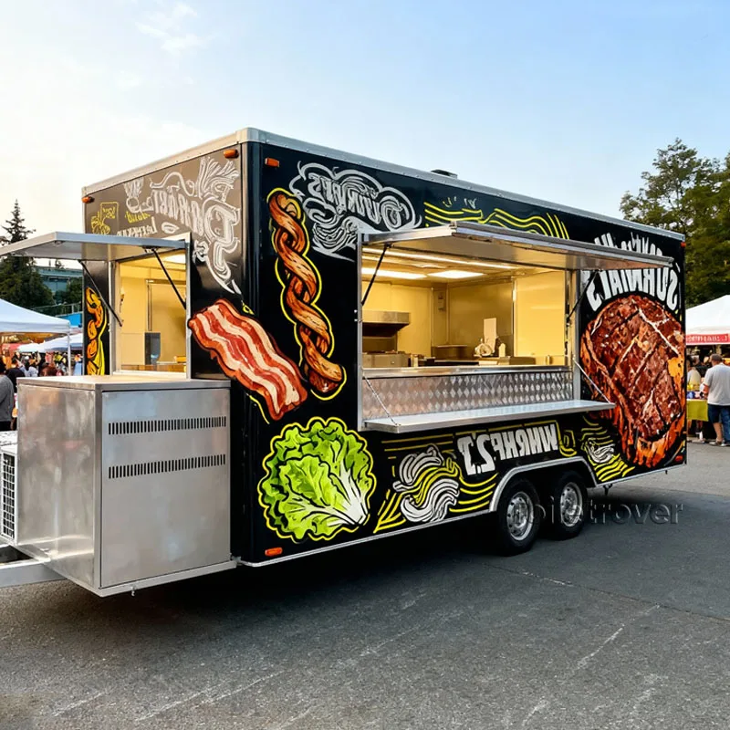 

Outdoor Portable Towable Hot Sales Charcoal Bbq Hot Dog Roasted Chicken Shawarma Cheap Food Truck Mobile