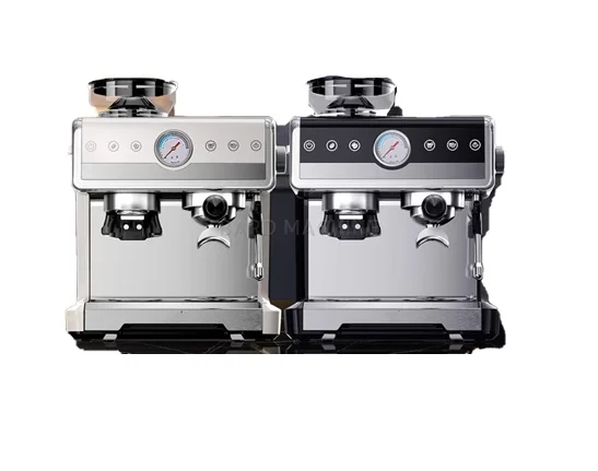US Standard Coffee Machine Italian Style Semi-Automatic Small Household Espresso Grinder All-in-One Dual Heating Commercial Use