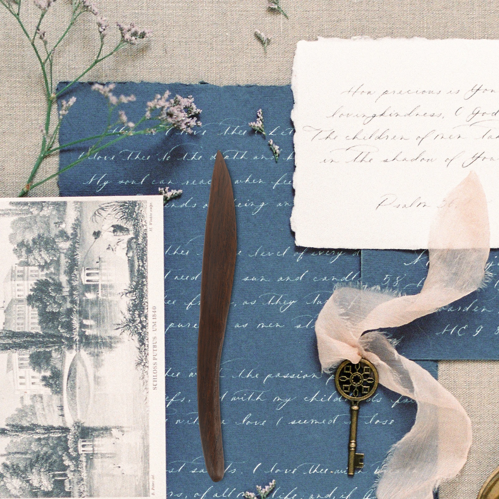 Abridor de cartas de madeira de ébano elegante, multifuncional, cortador de papel, resistente ao desgaste, leve, portátil para escritório, casa, escola