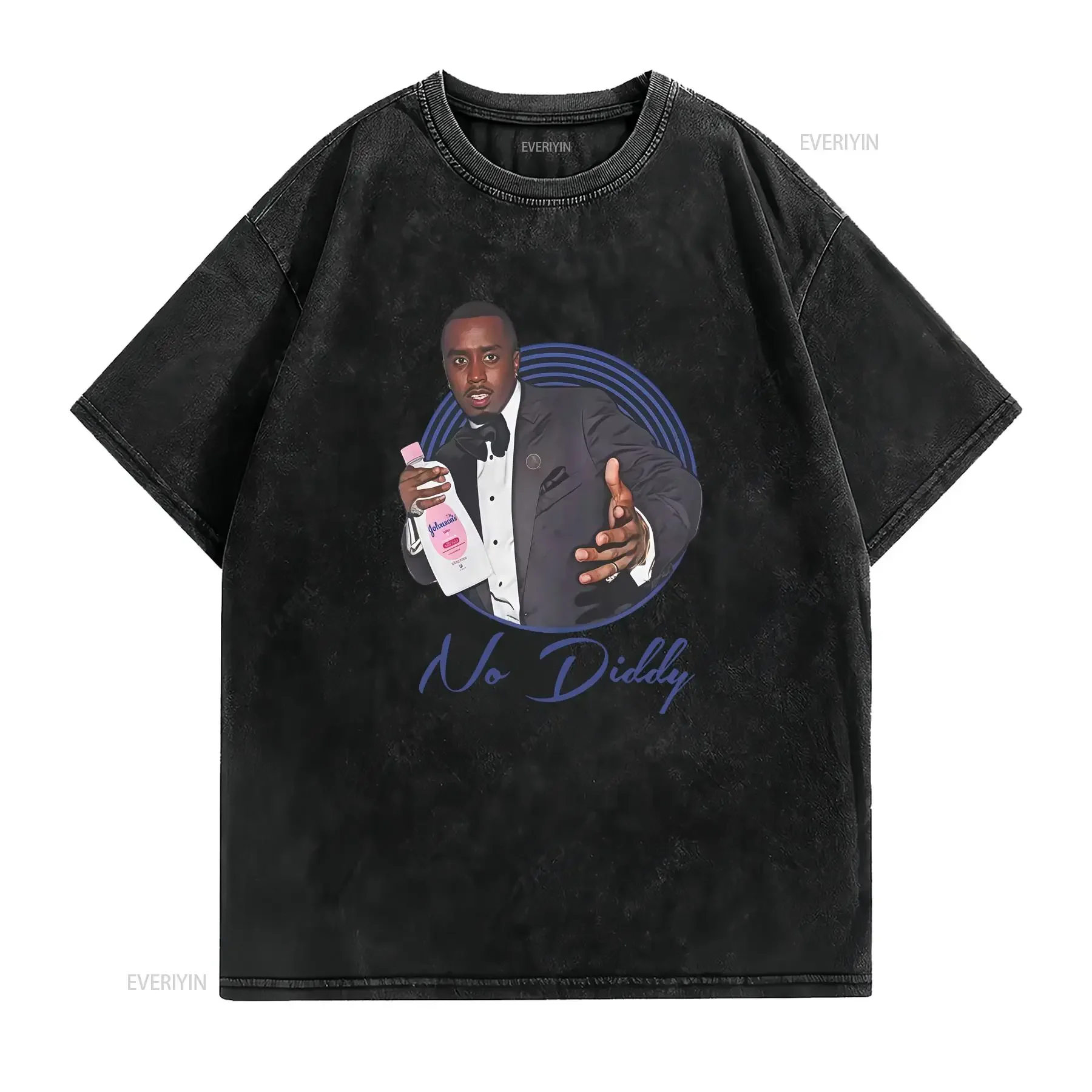No Diddy T Shirt Baby Oil Funny vintage Washed graphic Stretched Comfortable Soft Slightly Versatile homme fashion vintage