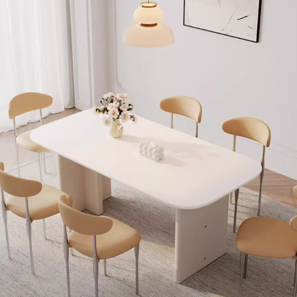 Meja Makan Persegi Panjang Tahan Air Meja Makan Minimalis Dalam Ruangan Putih Modern Aksesori Rumah Mesa De Comedor Nordic Hidup