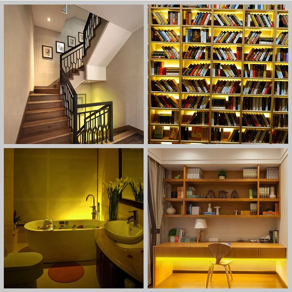 12V Motion Sensor LED Strip Light 1.2m Waterproof LED Tape Night Light Sensor Bed Cabinet Light with Automatic Turn Off Timer