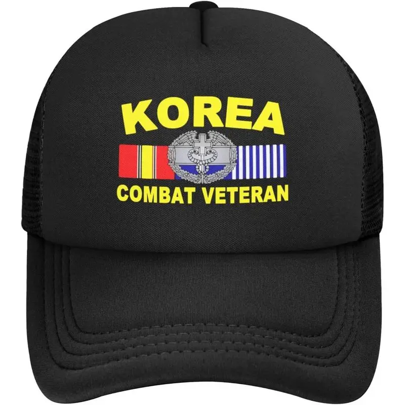 Combat Medic Korean War Veteran Baseball Cap Adjustable Casual Mesh Hats Duck Tongue Hat for Men Women15 Black