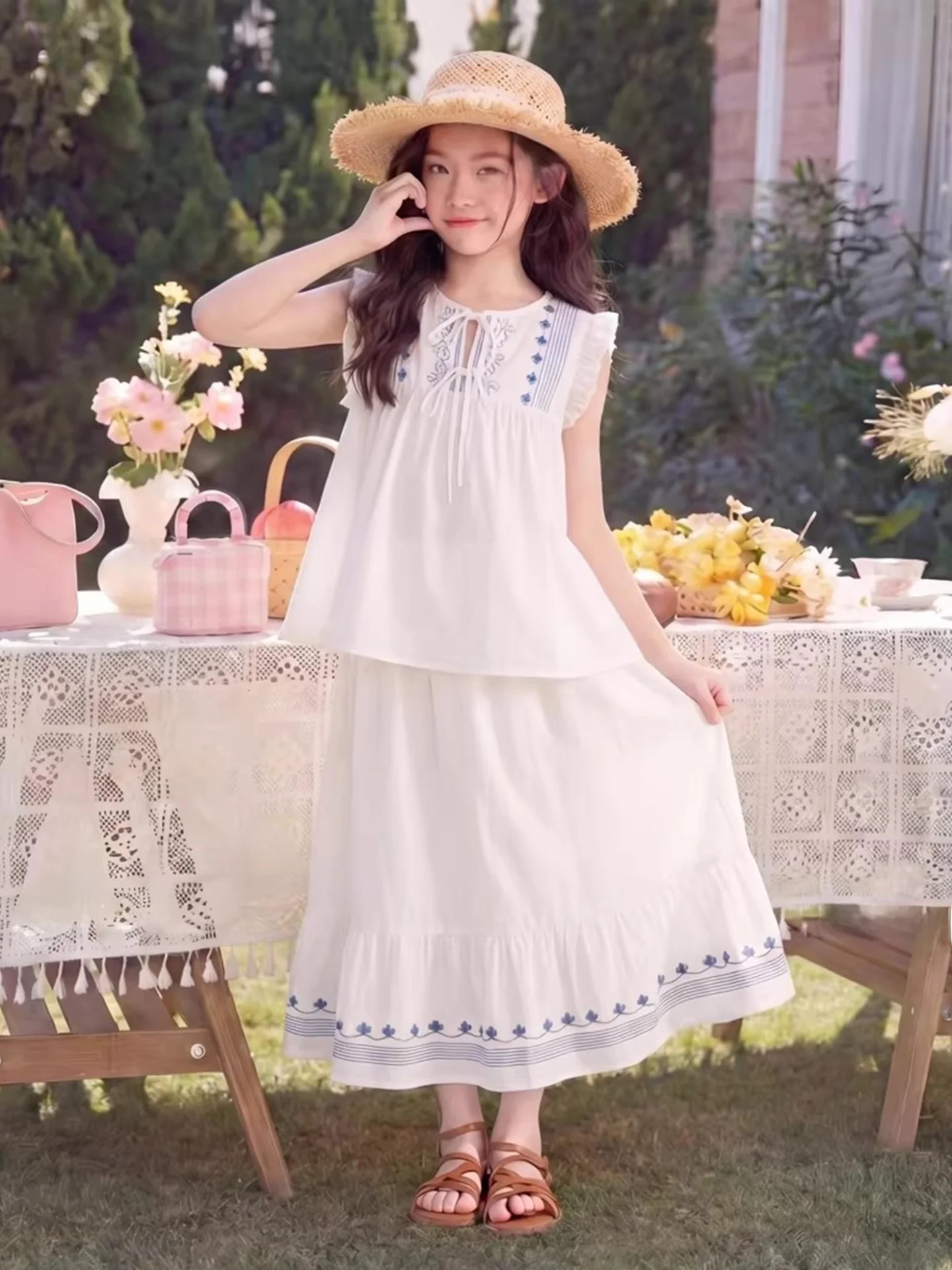 conjunto-de-vestido-bohemio-para-ninas-para-vacaciones-en-la-playa-falda-midi-elegante-de-algodon-sin-mangas-cuello-redon