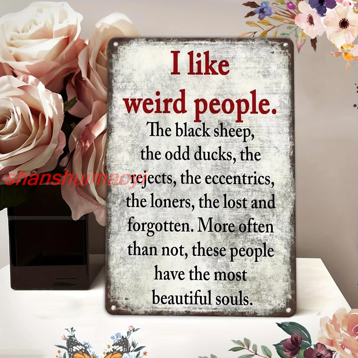 I Like Weird People Vintage Tin Sign - Versatile & Durable Wall Mount Decor for All Settings sign