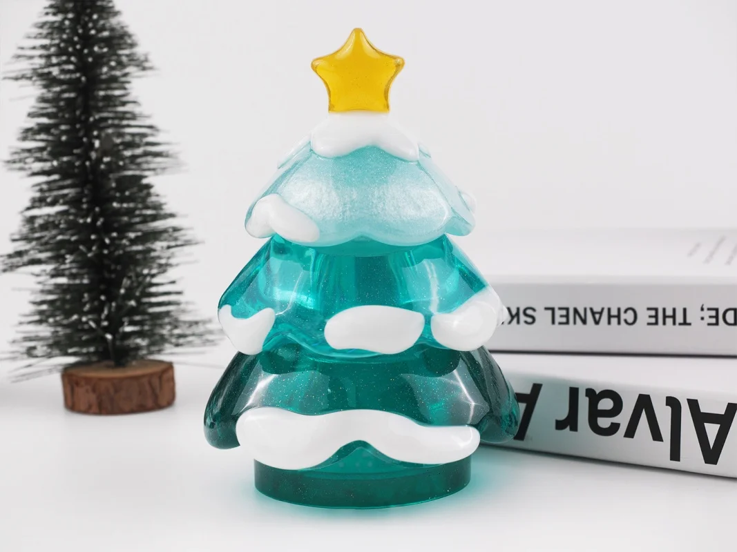 New Christmas Storage Silicone Mold Christmas Tree Candle Aromatherapy Jar Gypsum Resin Molds Home Decor Handmade Storage Box