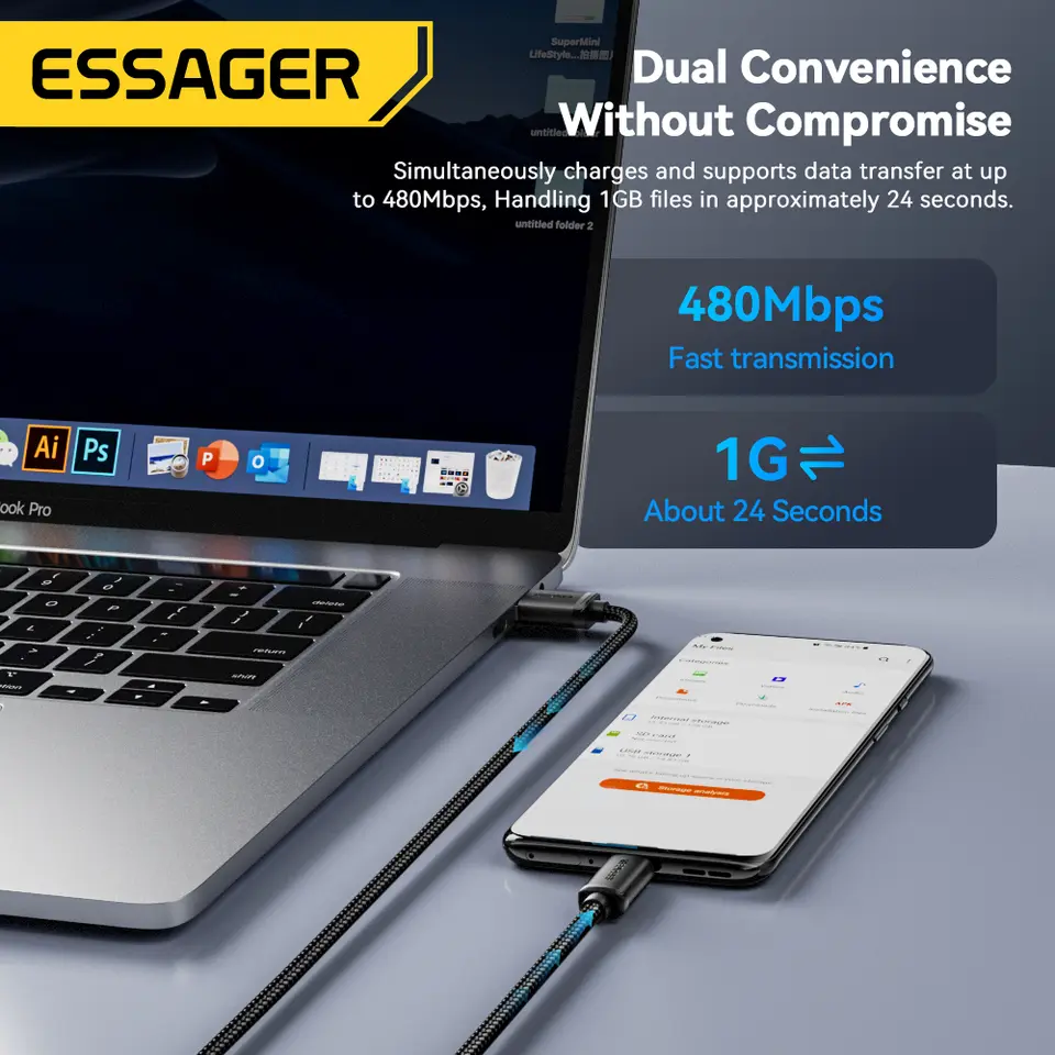 Essager Micro USB Cable Fast Charging Data Cable For Xiaomi Realme Huawei OPPO Samsung Mobile Phone Charger Cord  USB Micro Wire - 6