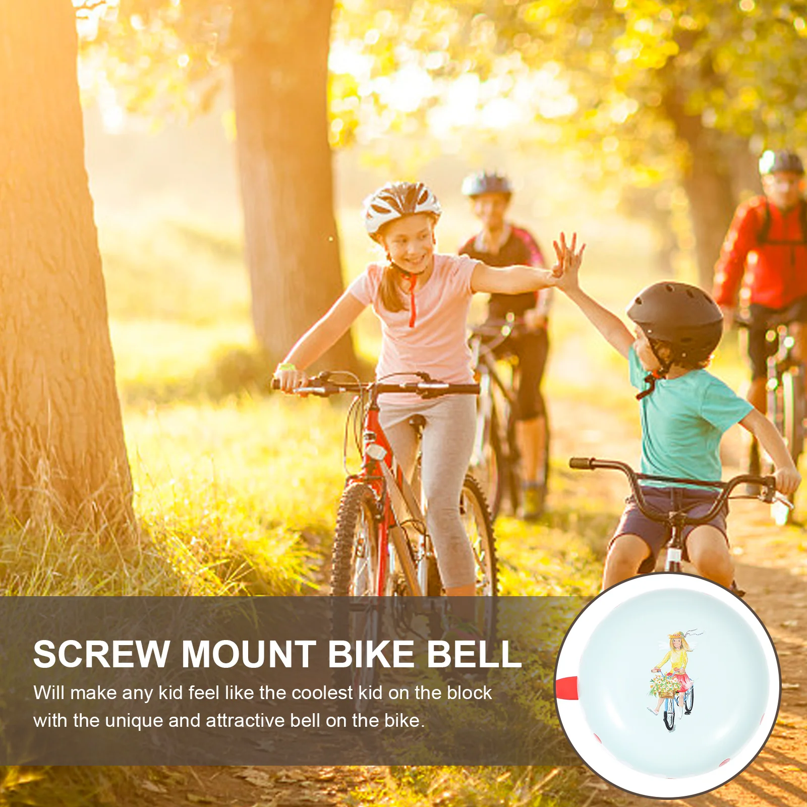 Kids Bike Bell Cartoon Screw Mounted Loud Safe Children Bicycle Bell Scooter Accessory Kids Bike Supply Iron Scooter Bells