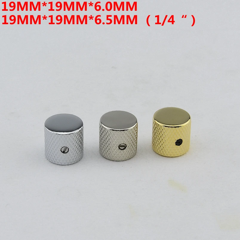 【Made in Korea】1 Piece  Flat Top Metal Tone volume Knob For Electric Guitar Bass  19MM*19MM*6.0MM/6.35MM  1/4 Inch