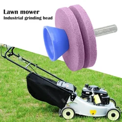 Double-Layer Mower Blade Grindstone Multifunction Lawnmower Knife Sharpener Wear Resiatant Grinding Wheel Stone for Most Drill