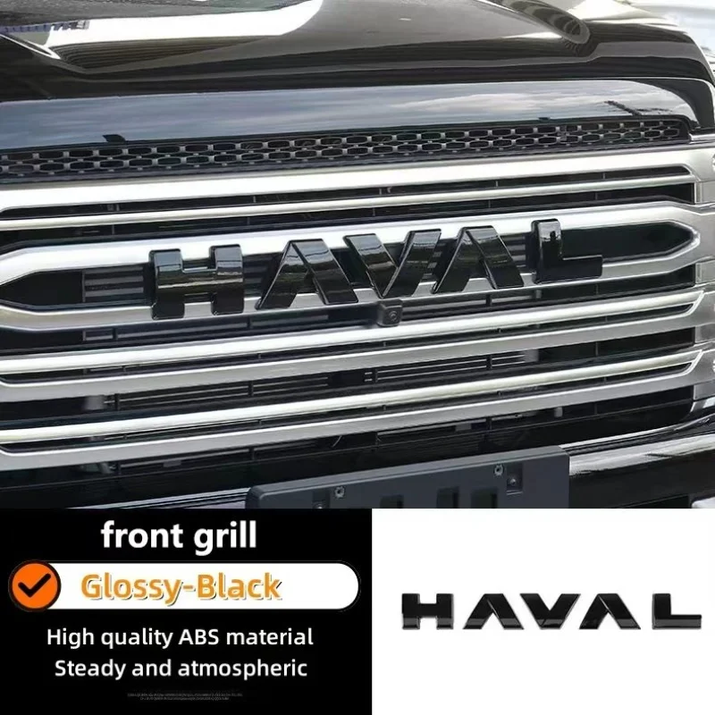 ل Haval H9 2025 ملصقات للشعار شعارات الشواية الأمامية شبكة الباب الخلفي مصبغة الديكور الأسود العلامات الخارجية شارات الجسم