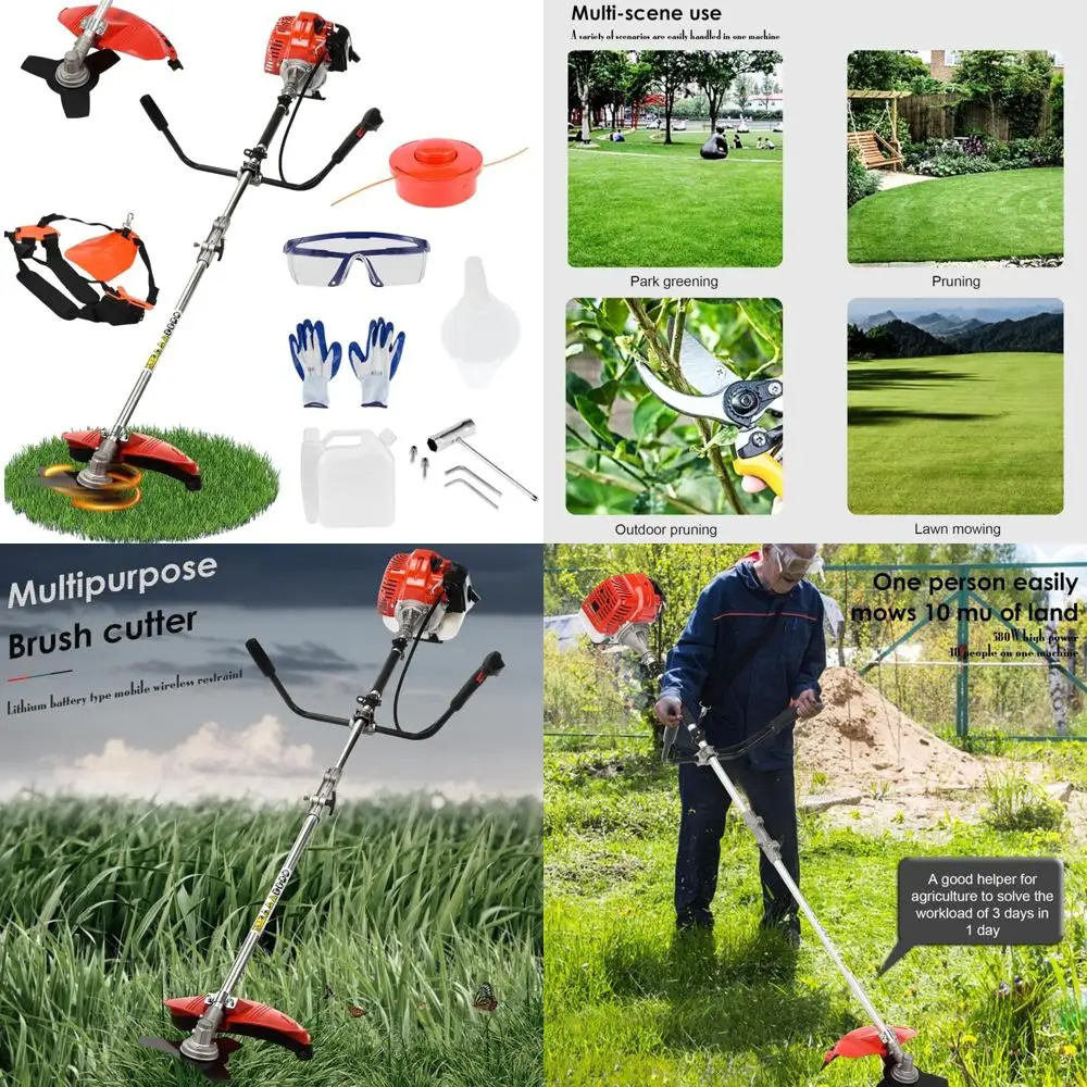 ガス式多機能2-in-1ストリングトリマー、2.2KWの出力と8500 RPMで最大限の雑草抑制と速度を実現