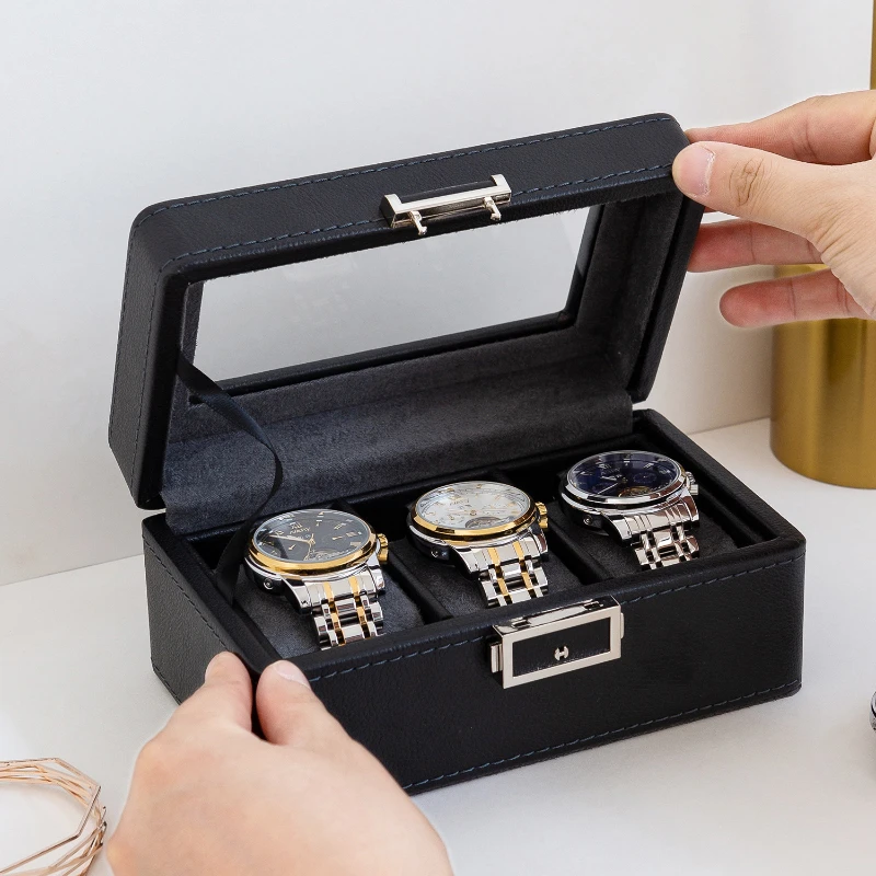 

3slot New 2025 Watch Box Organizer Wooden Watch Display Luxury Watches Travel Case Storage Box Watch Holder For Men Porta Reloje