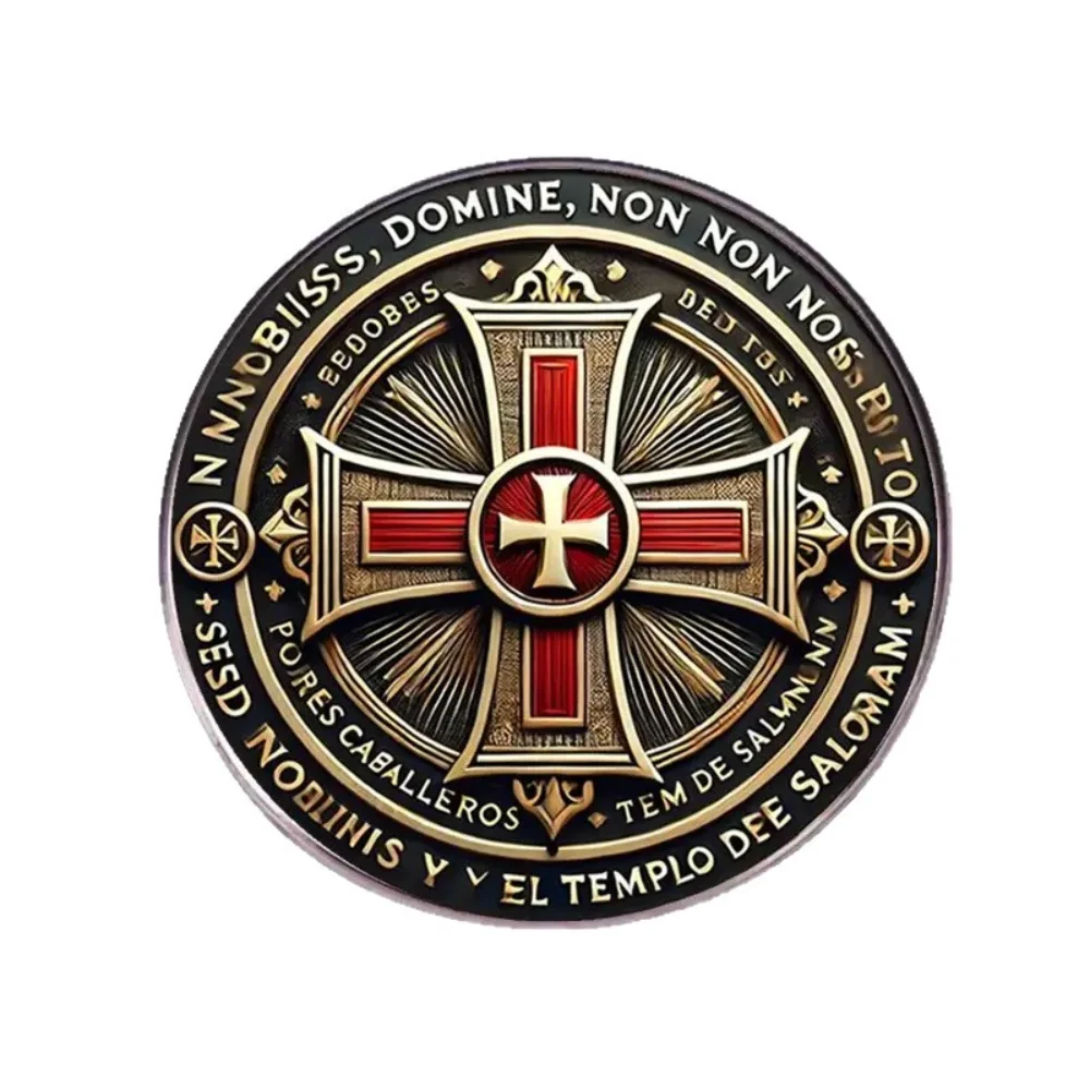 Mittelalterliche Templer-Klettverschluss-Brosche Retro-Kreuz Gedenk-Anstecknadeln Rucksack-Anstecker Dekorative Accessoires