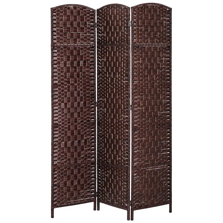 

Room Divider, 3 Panel Folding Privacy Screen, 6FT Tall Portable Wicker Weave Partition Wall Divider for Bedroom, Home Office, Br