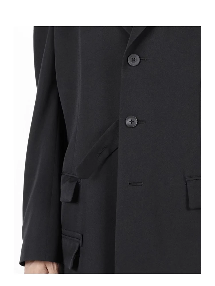 سترة كلاسيكية من FANTASTION سترة متوسطة الطول بياقة قلابة وتصميم واحد الصدر معطف واق من المطر سترة معطف غير رسمي #6