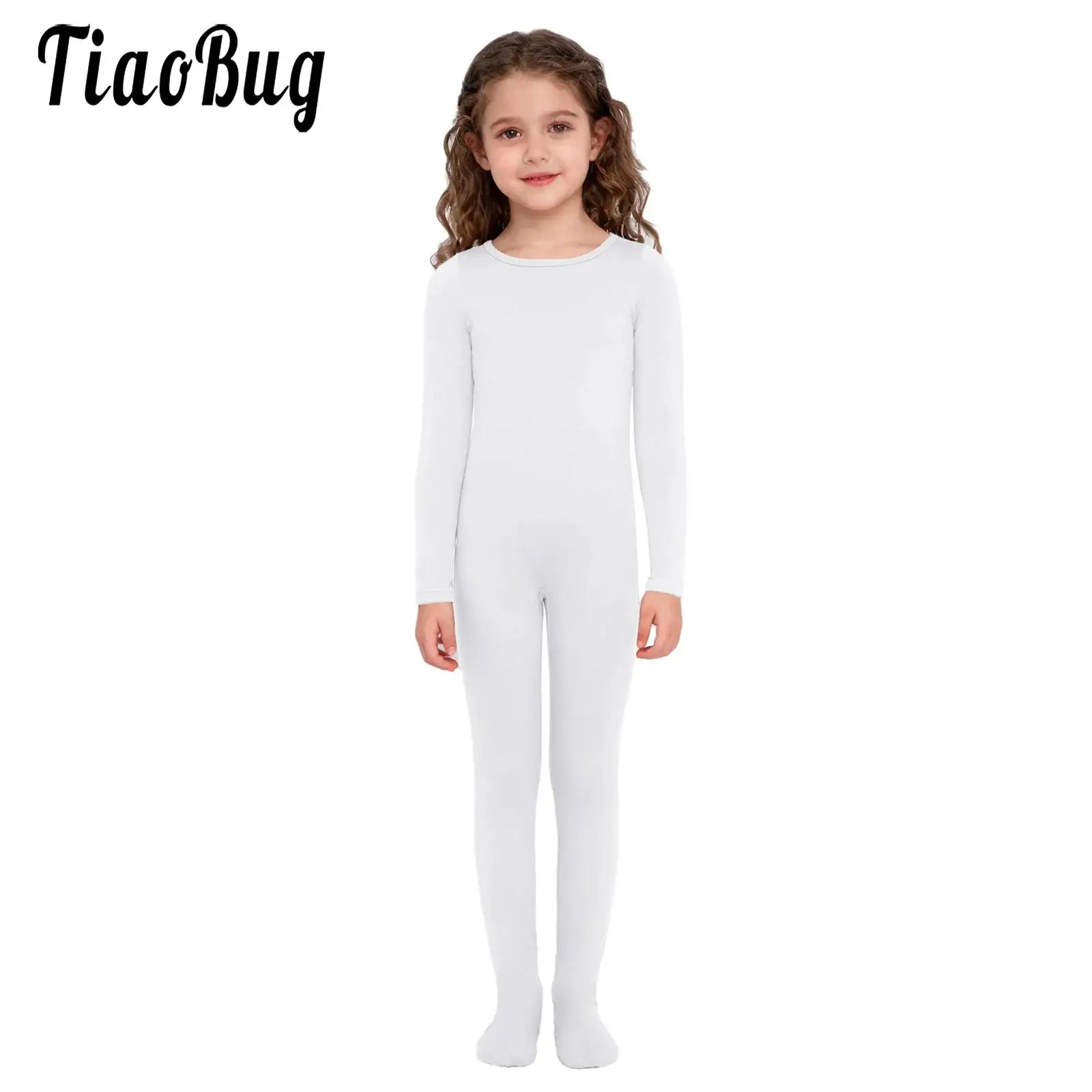 

Girls Ballet Full Leotards Gymnastics Figure Skating Jumpsuits Costume Long Sleeve Zipper Footed Rompers for Practice Training
