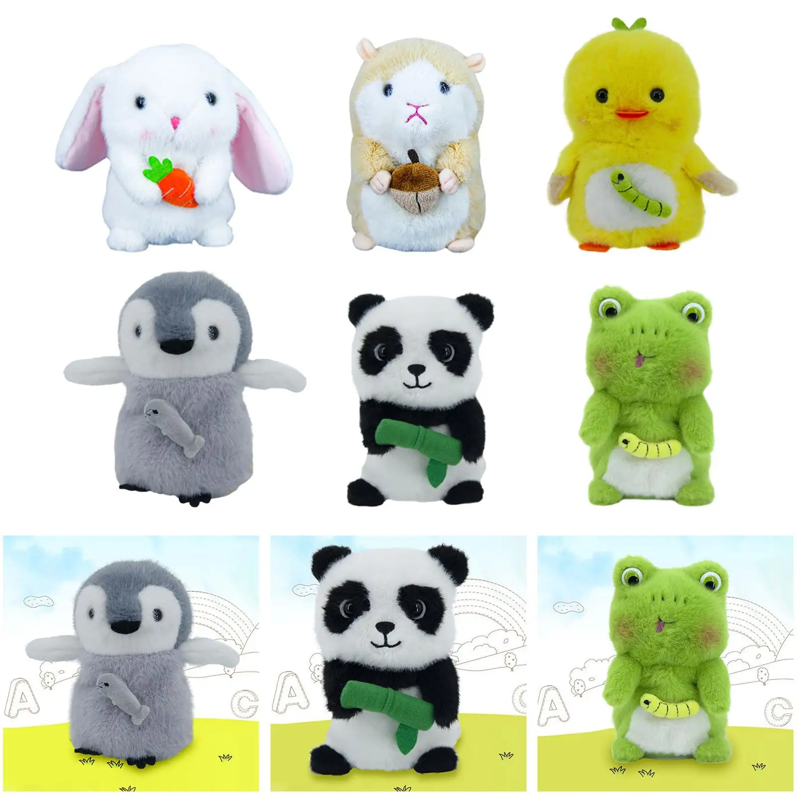 Juguete electrónico de peluche parlante para mascotas, repetir lo que usted, aprendizaje temprano, Animal parlante ligero, juguete de peluche para mascotas