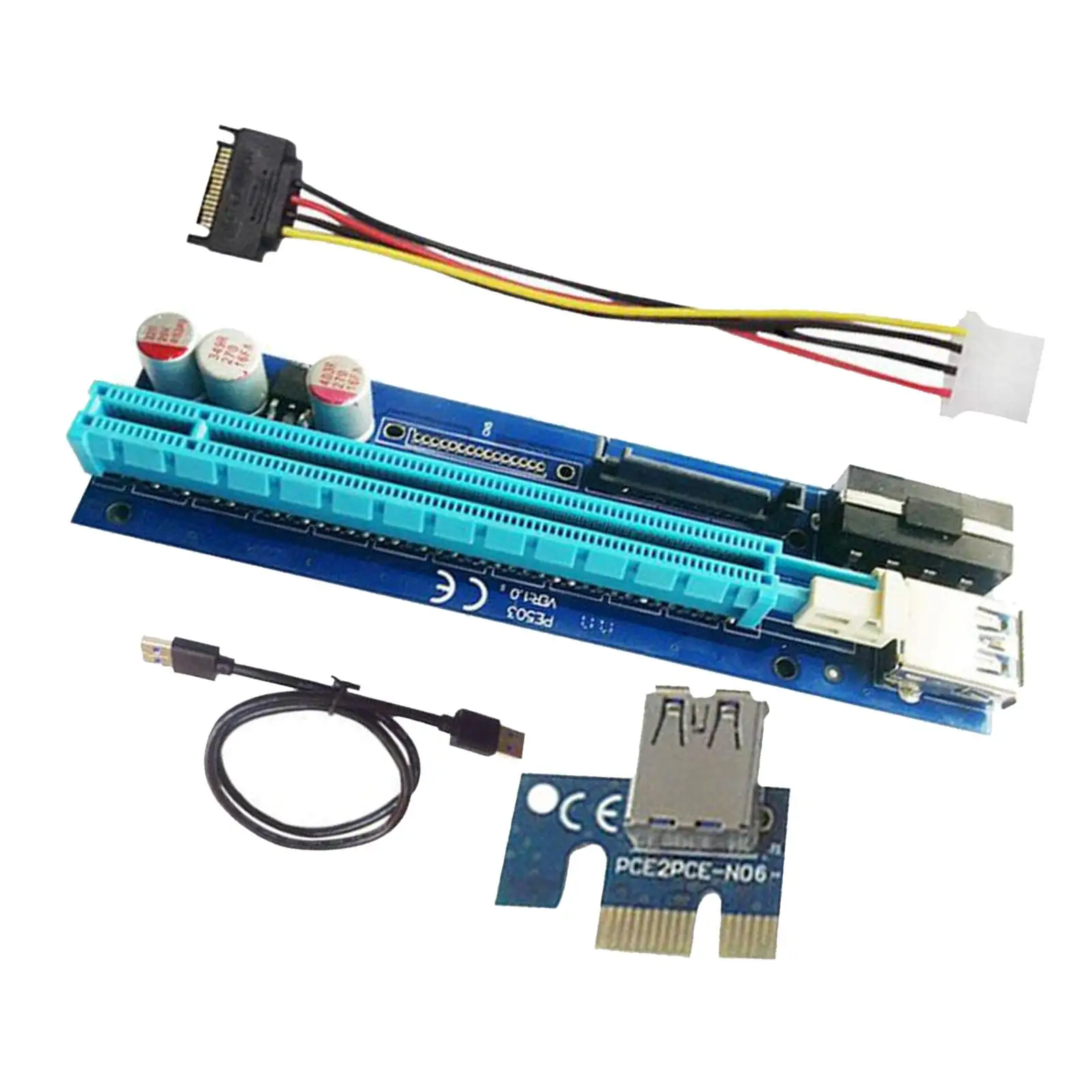 PE503 PCI-E GPU Riser Card 4PIN+ Адаптер питания для биткойн-майнера