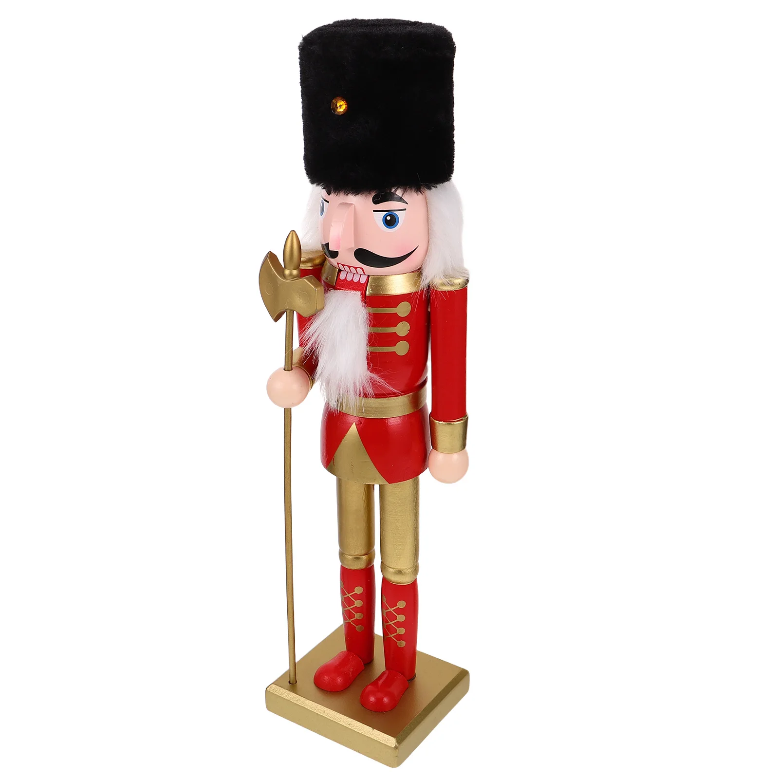

38Cm Style Wooden Nutcracker Holiday Christmas Decoration 15 Inch Tall Statue Mantel Fireplace Tabletop Decor