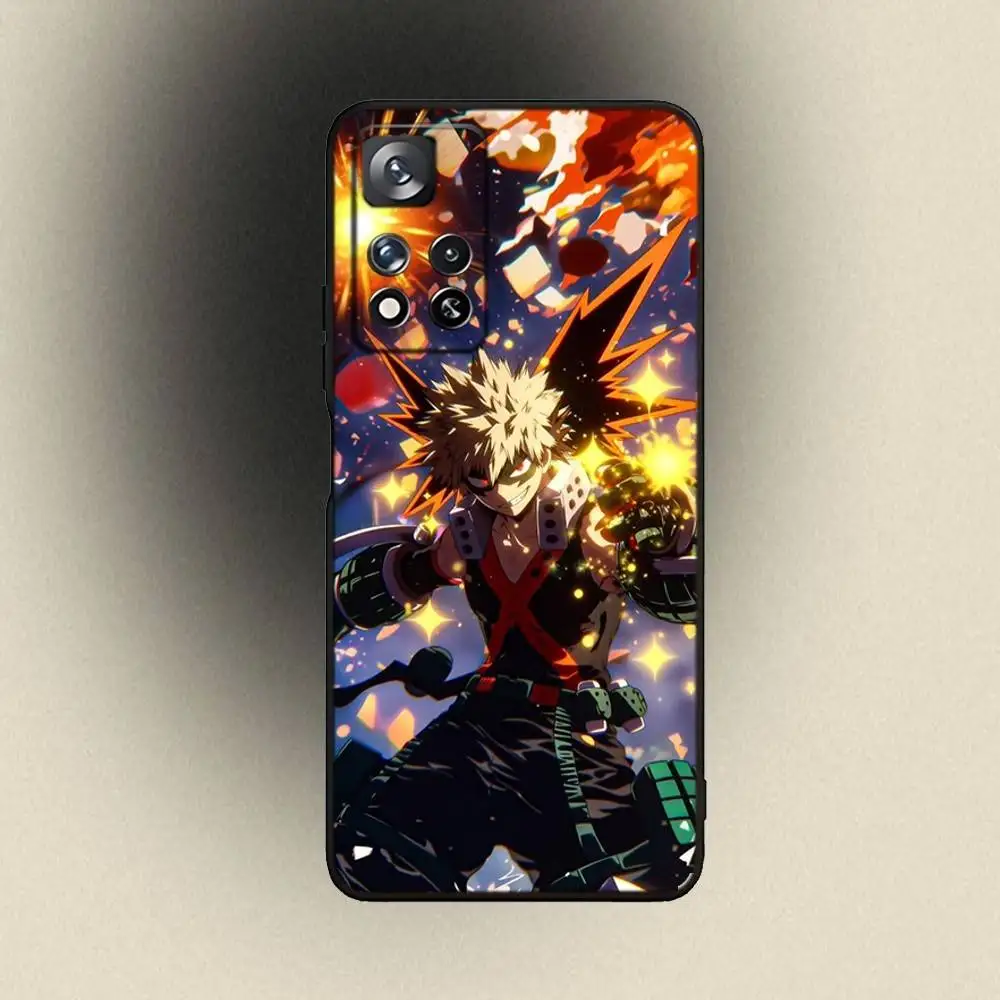 Funda de teléfono Bakugo My Hero Academia para Samsung Galaxy A 91,80,73,72,53,52,51,22,5G,Plus,J,Note, funda negra suave