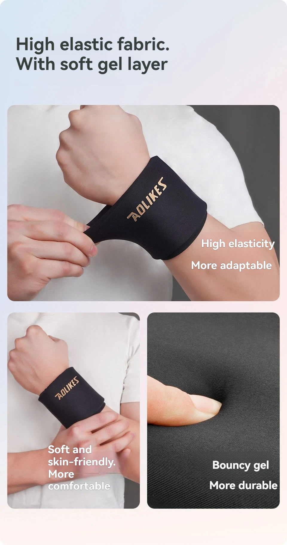 AOLIKES 1PCS Wrist Ice Pack Wrap for Pain Relief, Reusable Wrist Brace Cold Gel Ice Pack for Injuries, Hot & Cold Compress Wrist