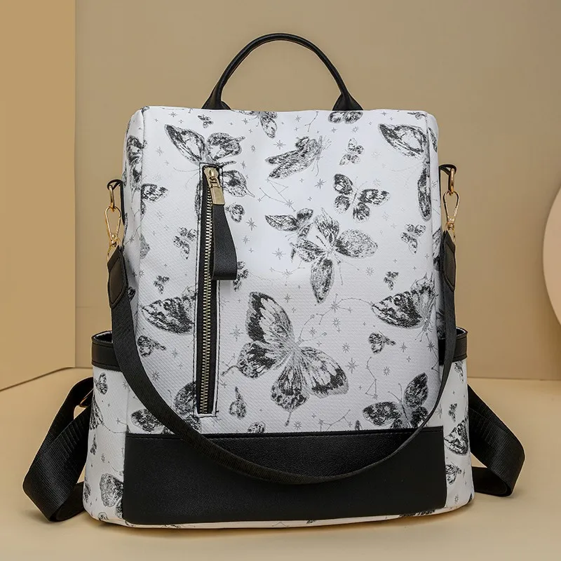 Casual Softback Solid New Style School Bags Sewing Thread Large Capacity 2025High Quality Bags for Women Zipper Pu Bow Backpacks