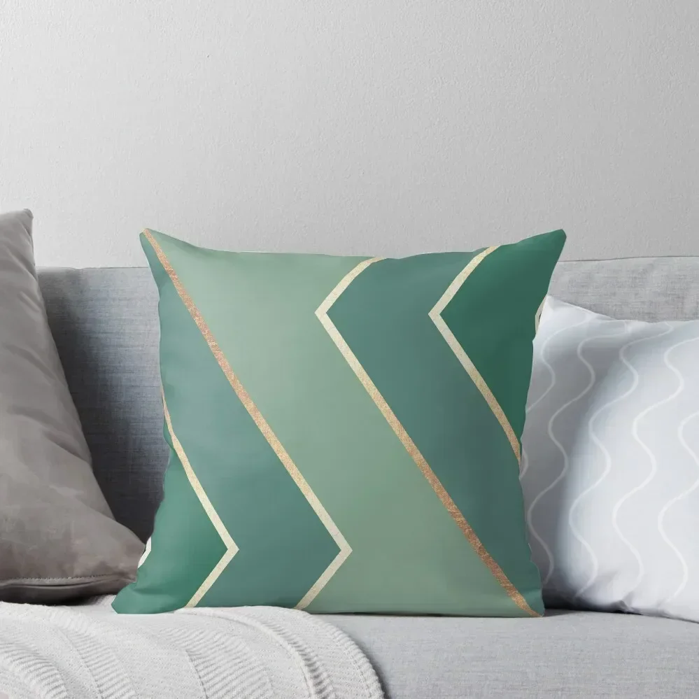 

Green and Gold Chevron Geometric print Throw Pillow Covers For Sofas Bed pillowcases christmas ornaments 2025 pillow