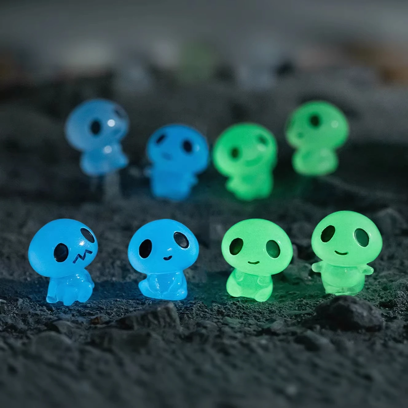 7pcs Luminous Alien Miniatures Fairy Garden Decorations Mini Elf Micro Landscape DIY Accessories Home Decorative Figurines