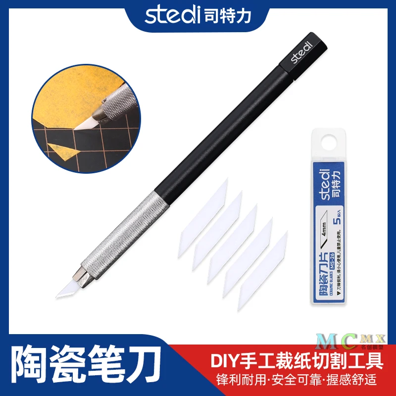 Ceramic Pencil Sharpener Blade Hand Carved Pen Knife Model Water Sticker Cover Tape Cutting DIY
