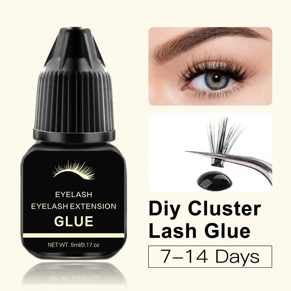 Suministros de extensión de pegamento para pestañas, 5g, segunda pegamento para pestañas secas para pestañas postizas, adhesivo impermeable, retención adhesiva de elevación, 7-14 días