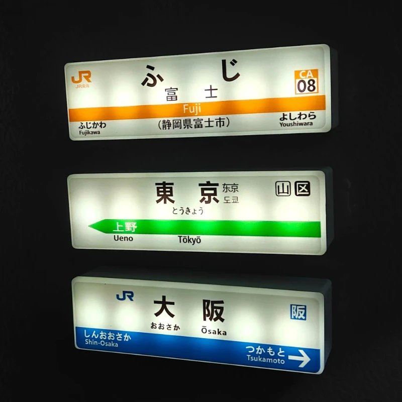 Hot Tokyo Subway Line Fridge Magnets Creative Mini Mart Light Sign Display Board LED Fridge Stickers Home Glowing Decoration