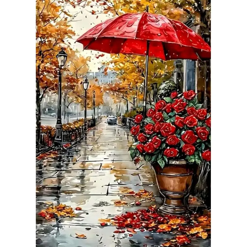 

GATYZTORY City Street Paint By Numbers Handiwork Art Drawing Kit Landscape for Adults Beginners Home Decor Gift Picture Drawing