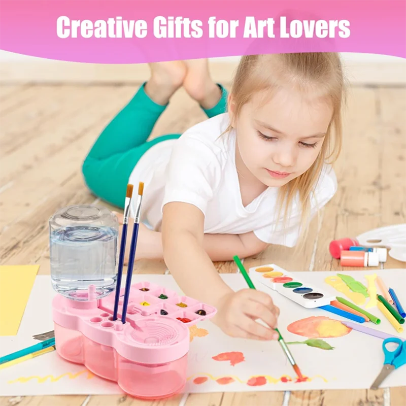 Lave-pinceau à peinture avec bouton de vidange, dispositif de nettoyage des pinceaux, Circulation automatique de l'eau pour pinceau de peinture acrylique à base d'eau