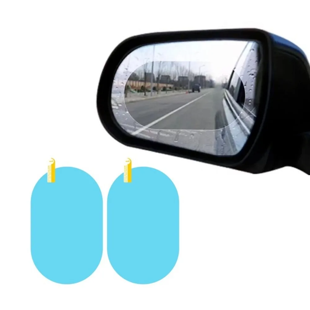 2 Pcs New PET Rain Proof Films Waterproof Anti-fog Rearview Mirror Rain Film Transparent Car Rain Stickers