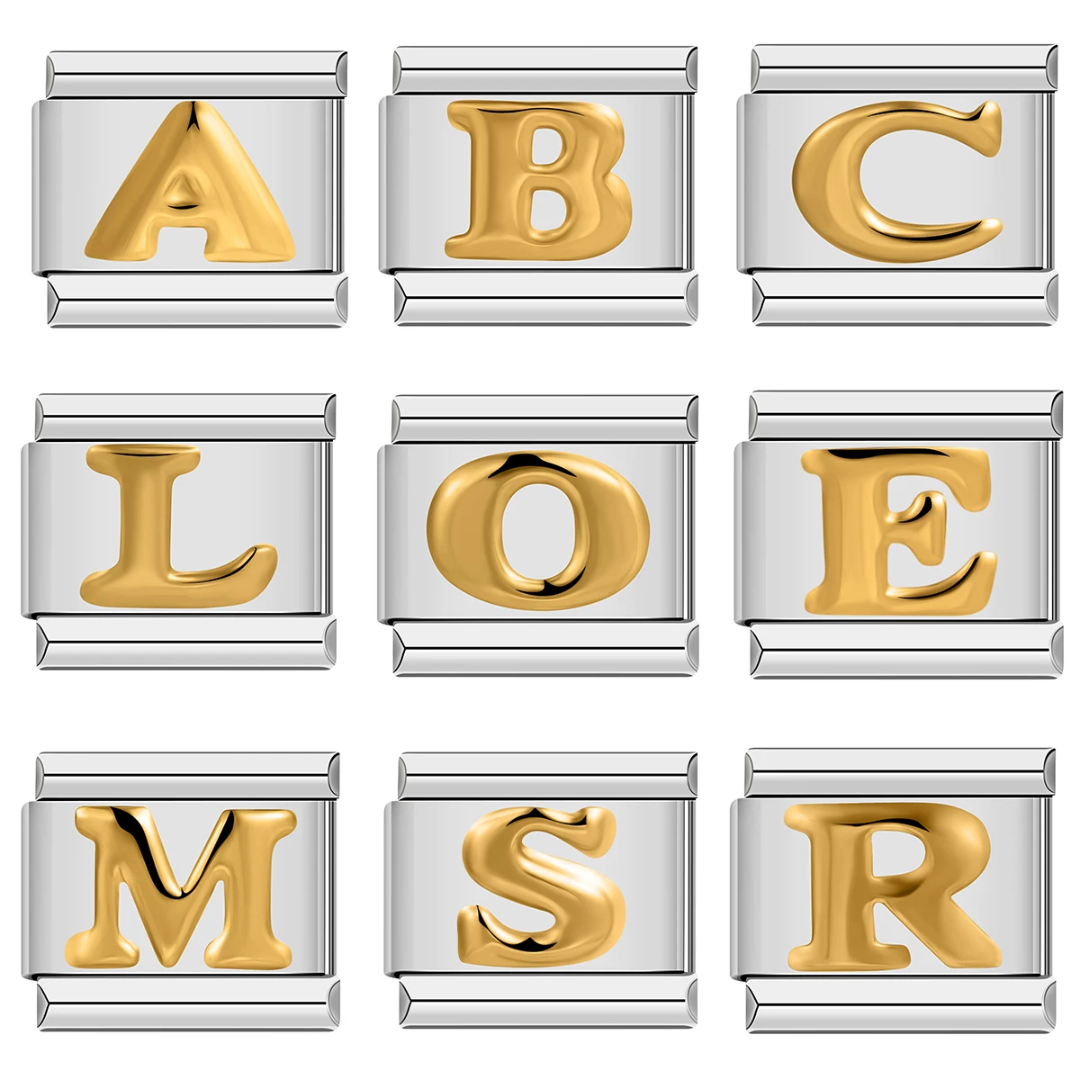 2025 Neue Mode 26 englische Buchstaben italienische Charm-Kette DIY-Armband vergoldet Buchstabe neutraler Schmuck