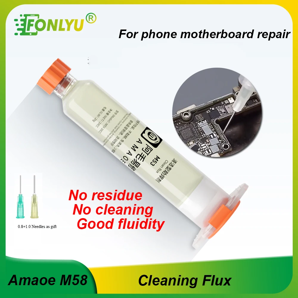 

AMAOE M53 Multipurpose No Clean Special Solder Flux for Welding of Steel Nickel Copper Iron PCB BGA SMD Motherboard Repair Tools