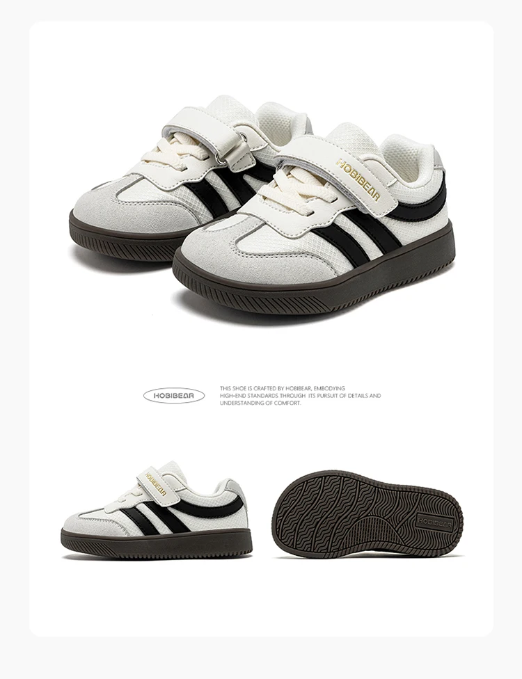 HOBIBEAR Schuhe mit breiter Zehenpartie für kleine Kinder, leichte Turnschuhe mit Klettverschluss, Kunstleder-Mesh-Wanderschuhe für Kleinkinder – Detail 23